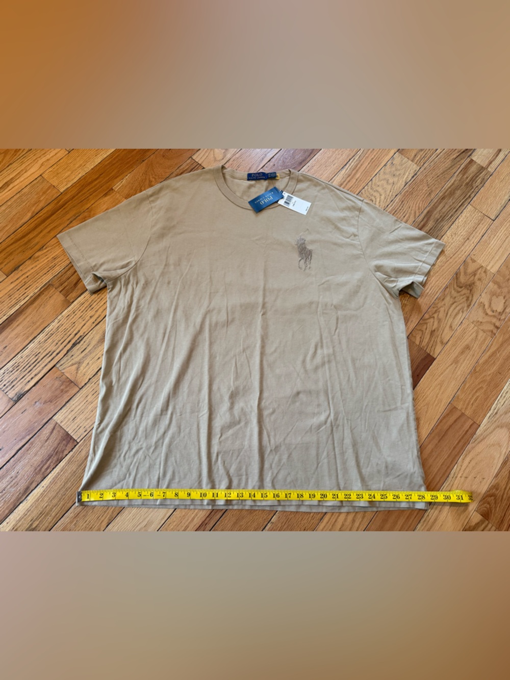 Polo Ralph Lauren Beige Embroidered BIG PONY Classic Fit T Shirt Men’s Size 3XB - Picture 13 of 13